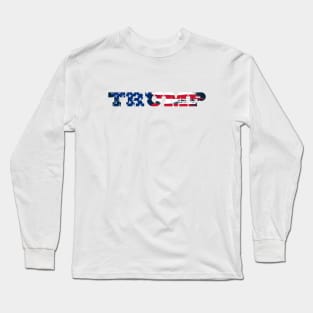 Trump American flag design Long Sleeve T-Shirt